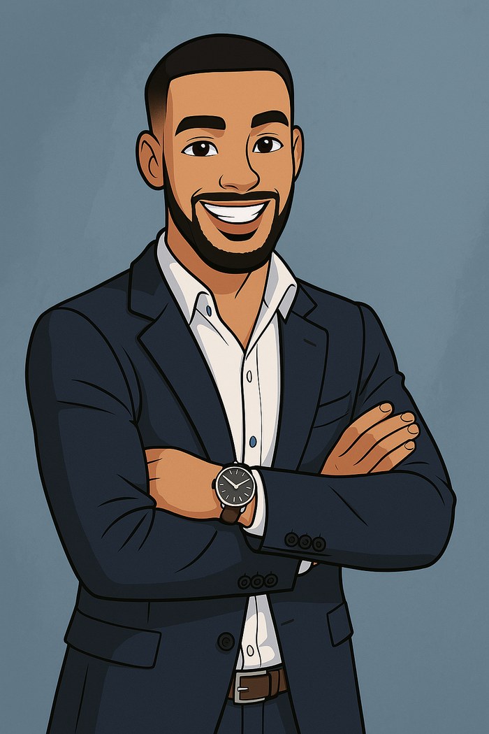 Emanuel George als sympathische Comic-Illustration